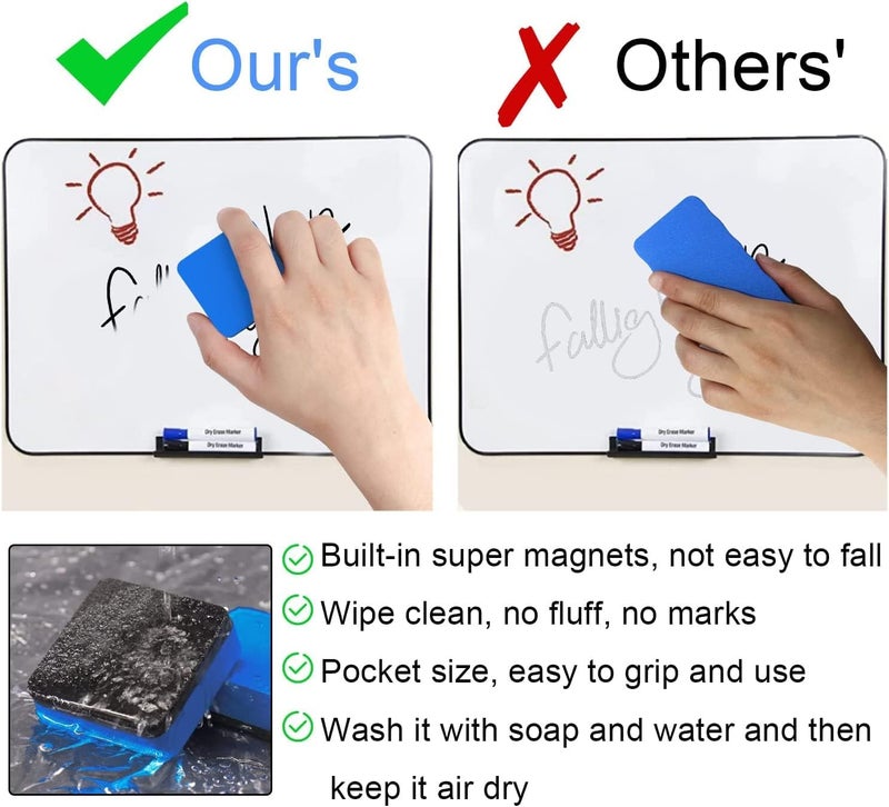 RNKP 24 Pack Magnetic Whiteboard Dry Erase Erasers Chalkboard Cleansers for Classroom, Home and Office (Blue) - Image 4